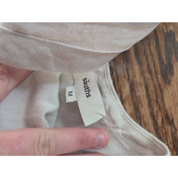 Sauths Linen Carmen Dress In White Sz Medium - Picture 2 of 4